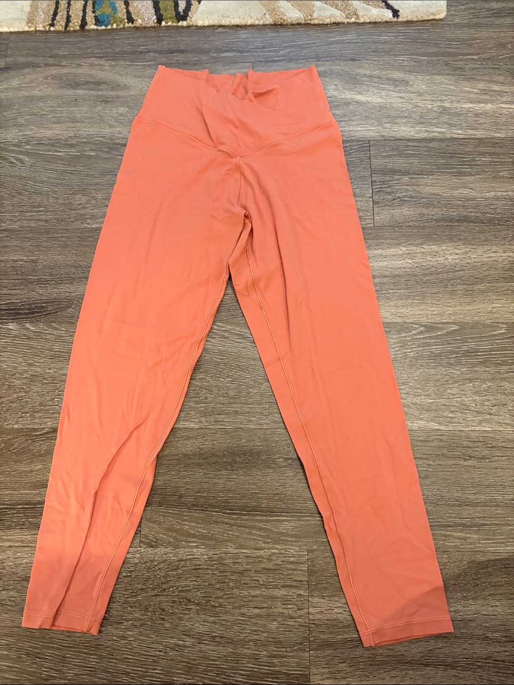 High-Rise Coral Crossover Leggings for Women